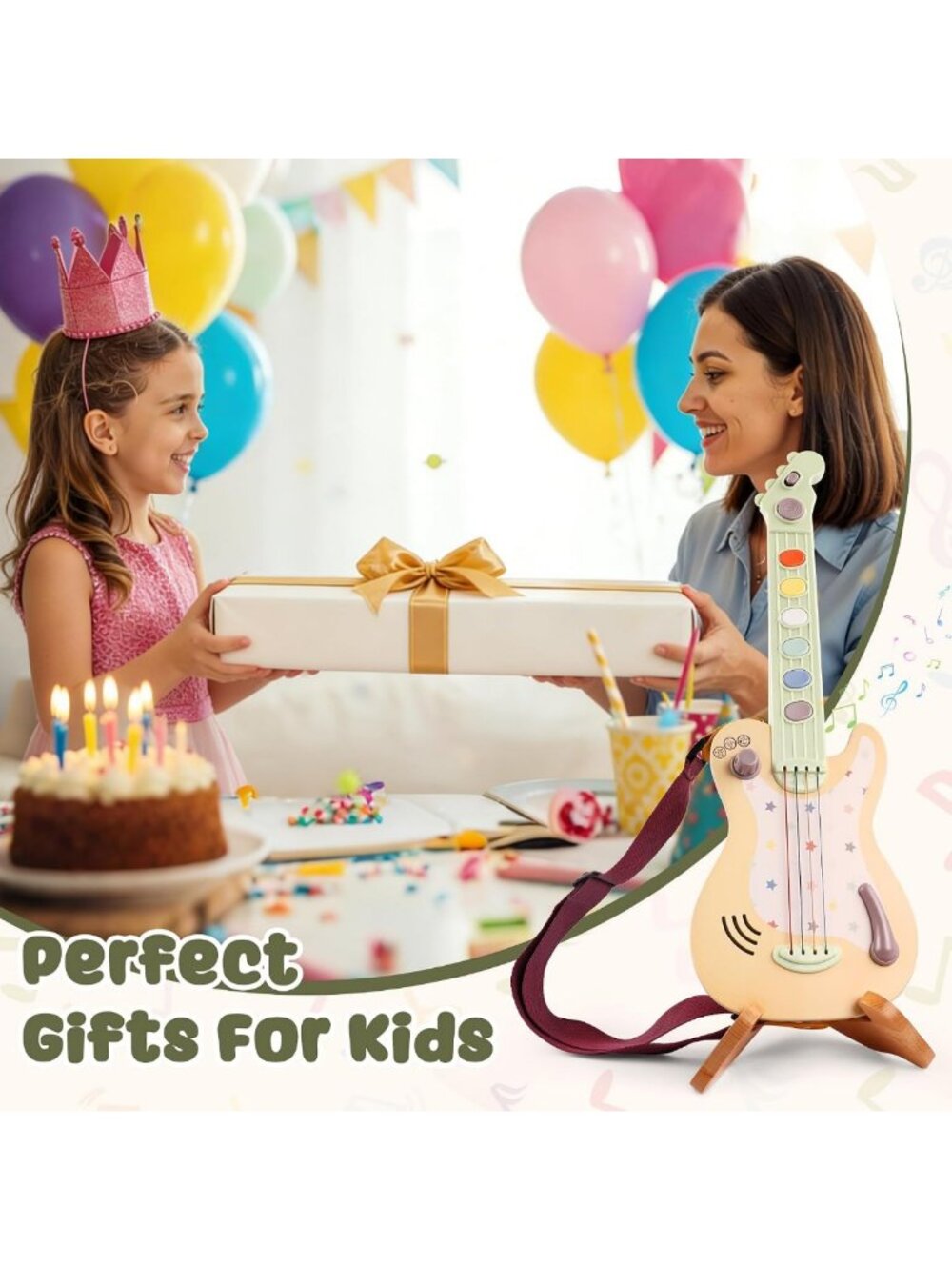 Electric Guitar Toy for Kids – Rock Style Musical Instrument with Real Strings - Picture 7 of 7